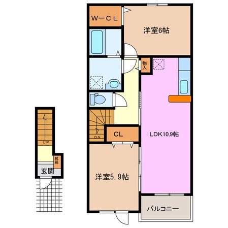 伊勢朝日駅 徒歩28分 2階の物件間取画像